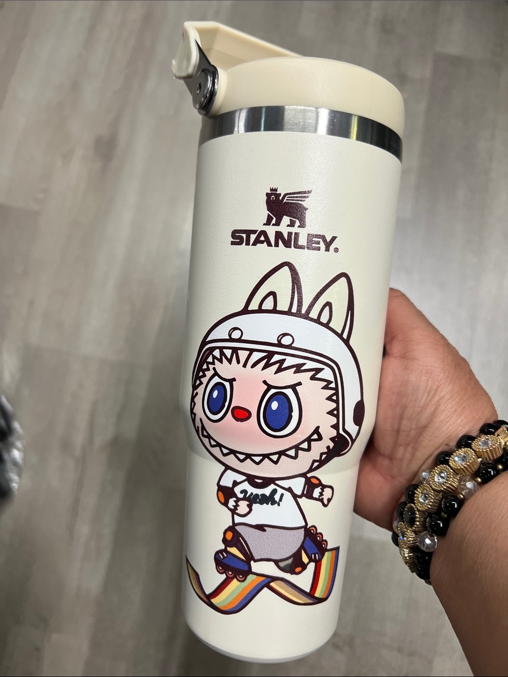 Stanley Cream Kids Cartoon Insulated Bottle with Colorful Character